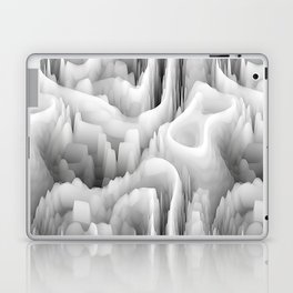 art abstract fractal wave blurred monochrome background in black, grey and white colors; seamless pattern; 3d effect Laptop Skin