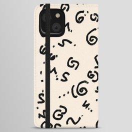 Cream and Black Aesthetic iPhone Wallet Case