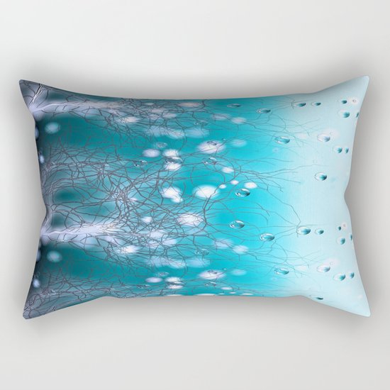 Bubble Tree (blue) Rectangular Pillow