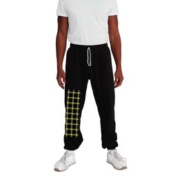 Black, white, yellow , navy plaid Sweatpants