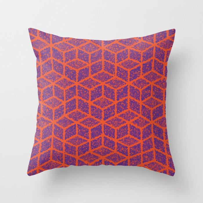 Kenna (Orange and Violet) Throw Pillow