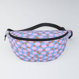 Modern Abstract Bubble Dance Pink And Blue Dots Fanny Pack