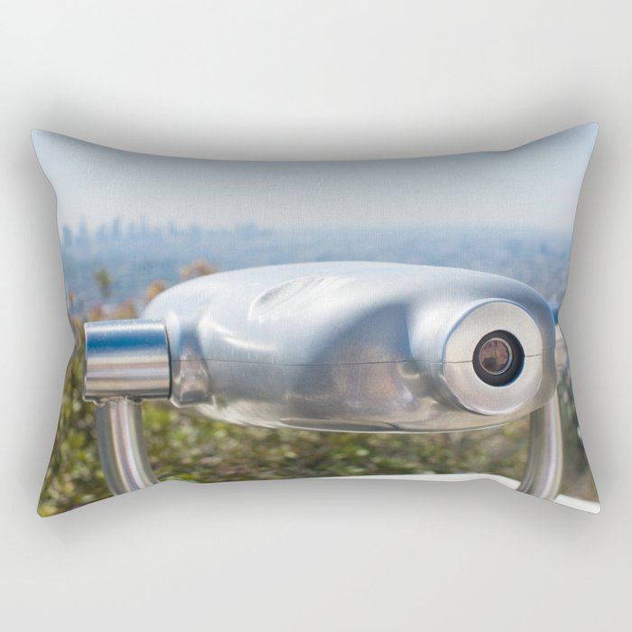Coin operated telescope at the Griffith Observatory Rectangular Pillow