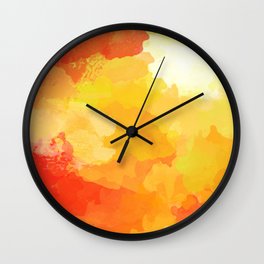 Colorful Abstract - red orange pattern Wall Clock