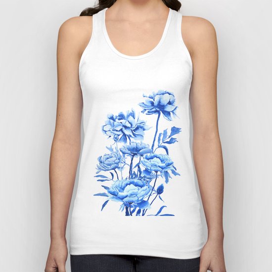 blue peonies Unisex Tank Top