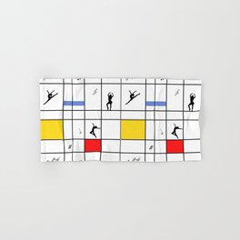 Dancing like Piet Mondrian - Composition with Red, Yellow, and Blue Hand & Bath Towel