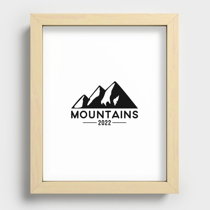 Mountains 2022, Hiking, Climbing. Recessed Framed Print