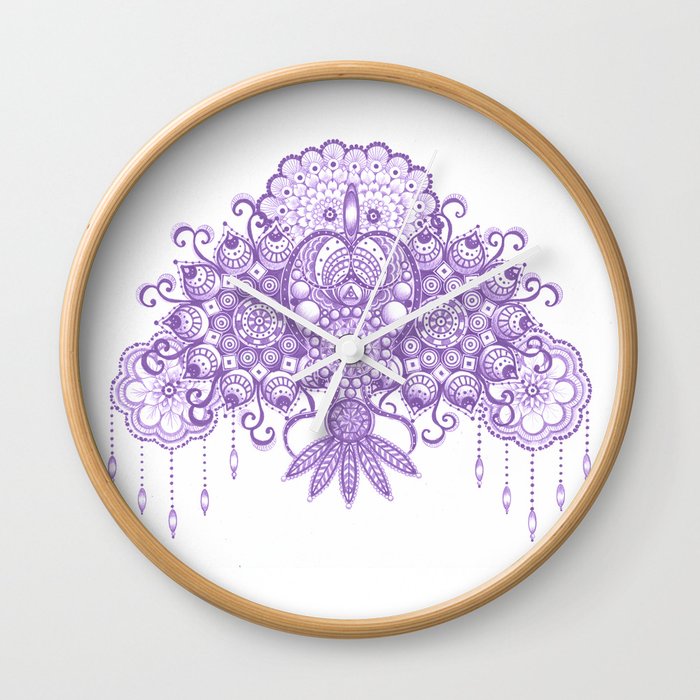 Purple Mandala Wall Clock