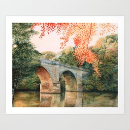 Prebends Bridge in Durham, England Art Print