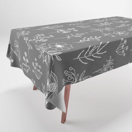 Patagonian Wildflowers - Charcoal Tablecloth