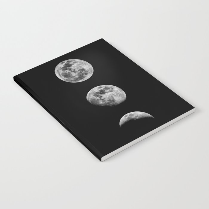 Phases of the Moon print black-white monochrome new lunar eclipse poster home bedroom wall decor Notebook