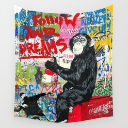 Monkeys Big Dreams Wall Tapestry