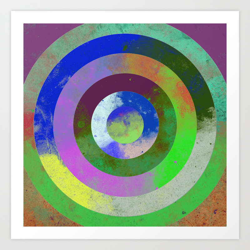 Textured Rings Abstract Geometric Concentric Circles Design