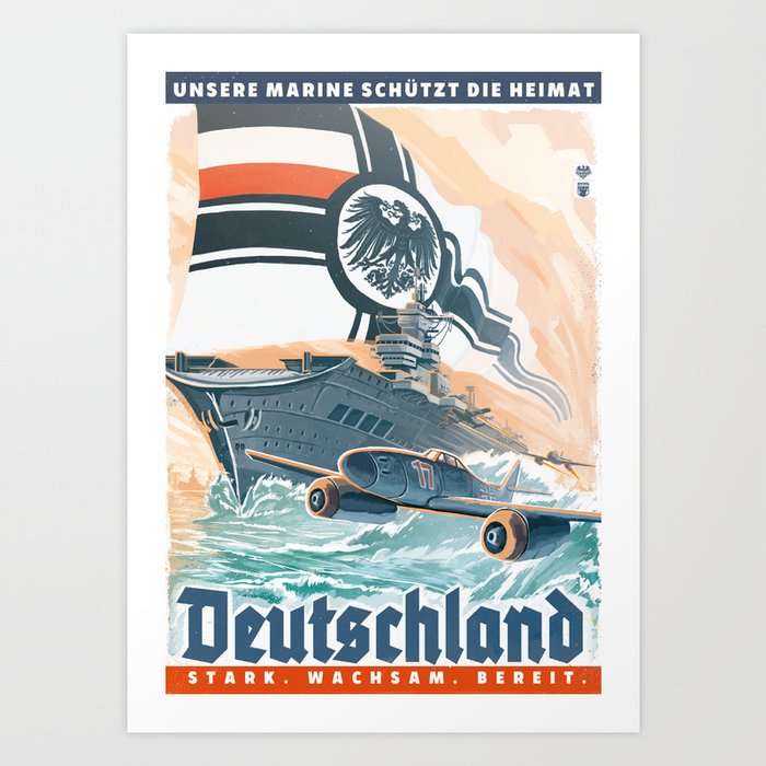 Kaiserreich - Germany Propaganda Poster - 'Stark, Wachsam, Bereit