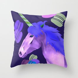 Macacorn Purple Throw Pillow