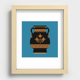Greek Pottery - Red-figured Pelike - Classical art - blue yellow black Recessed Framed Print