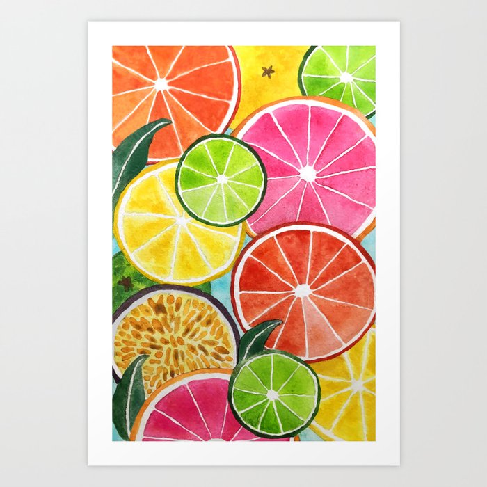 Citrus fruits: a Patterned Spirograph Collage Art Board Print for Sale by  RachelEDesigns