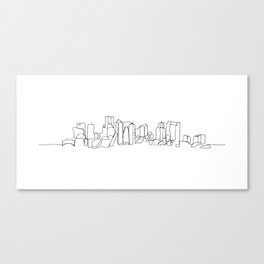 Boston Skyline Drawing Canvas Print