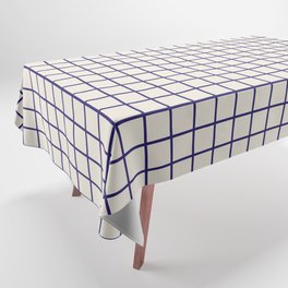 Blue Beige Check Tablecloth