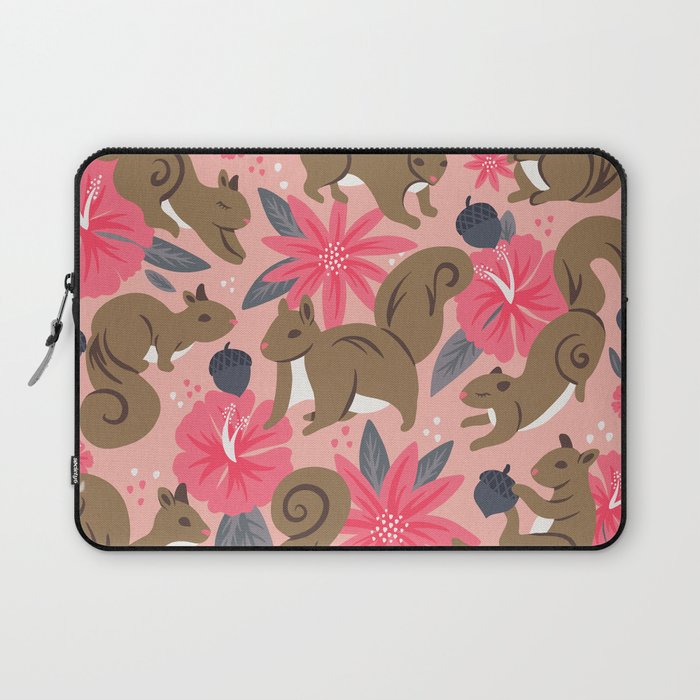 Squirrels & Blooms – Magenta Palette Laptop Sleeve