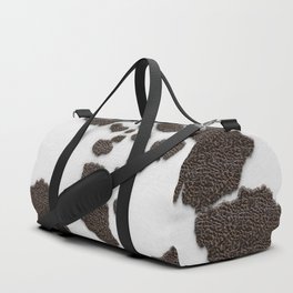 Decorative Tan + White Animal Spots (digital collage) Duffle Bag