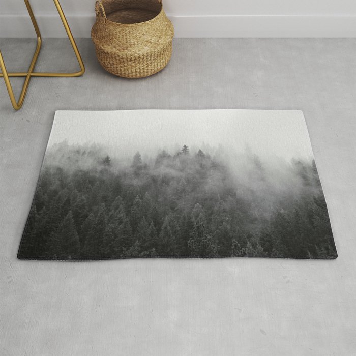 Black and White Mist Ombre Rug