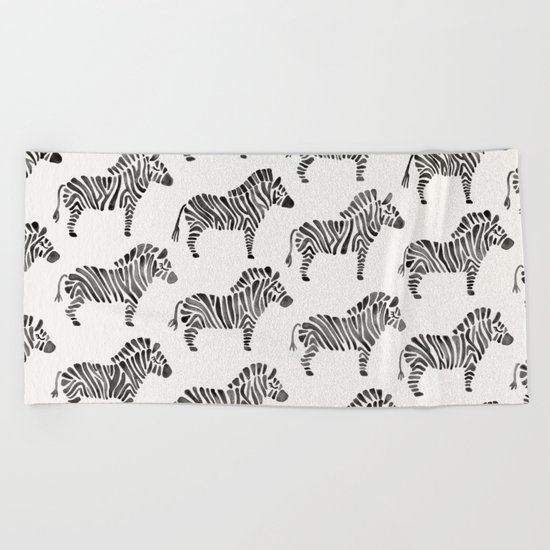 Zebras – Black & White Palette Beach Towel