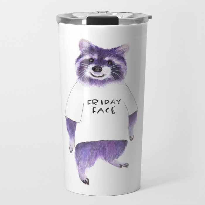 Friday Face Raccoon Travel Mug