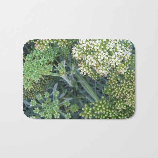 green wild flowers Bath Mat
