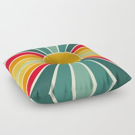 Colorful Vintage Sunshine, Retro Style 13 Little Sun Floor Pillow