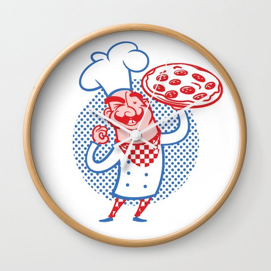 Pizza Chef Wall Clock