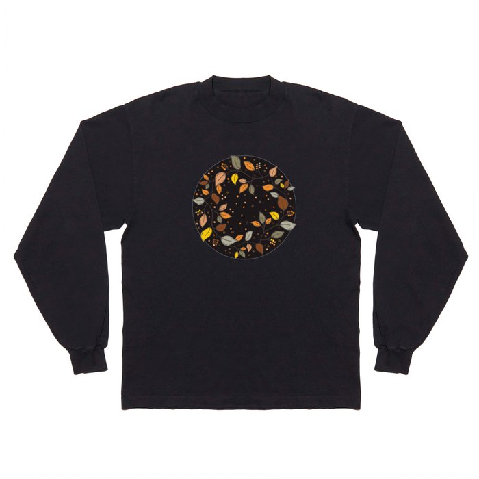 Autumn berries and leaves in warm colors Long Sleeve T Shirt