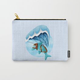 Dolphin flying with the wave(parachute jump). Carry-All Pouch | Illustrator, Draw, Print, Dolphin, Parachutejump, Art, Blue, Colors, Fly, Painting 