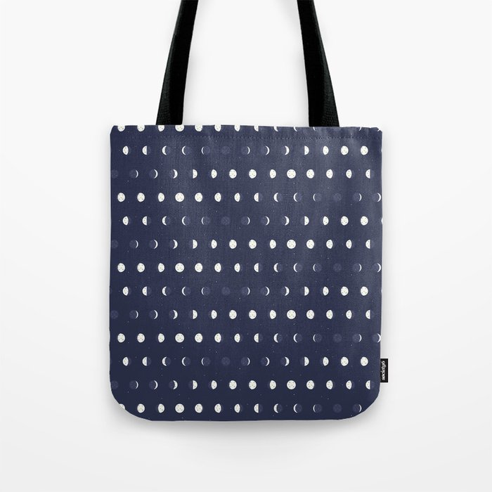 Waxing and Waning Phases of the Moon Pattern Tote Bag
