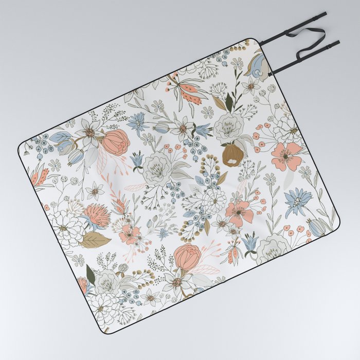 floral picnic blanket