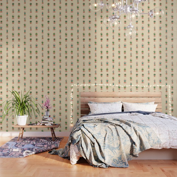 Cactus In Birdcage Wallpaper By Viraivs Society6