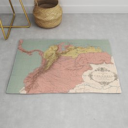 Vintage Map of Colombia (1890) Rug