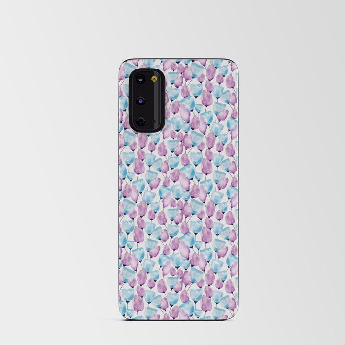 Watercolour Poppies in Blue and Purple Android Card Case