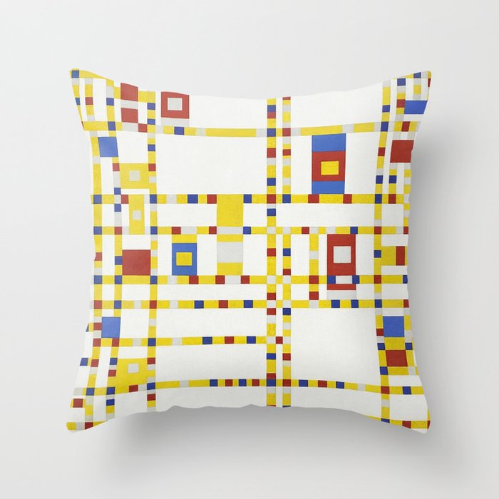 Broadway Boogie Woogie - Piet Mondrian Throw Pillow by tsell | Society6