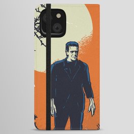 Frankenstein under the moon - orange iPhone Wallet Case