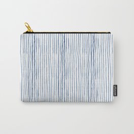 Blue Watercolor Stripes Carry-All Pouch