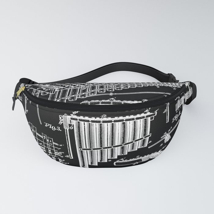 Marimba Player Percussion Musical Instrument Vintage Patent Fanny Pack