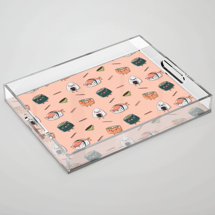 Cute sushi pattern Acrylic Tray