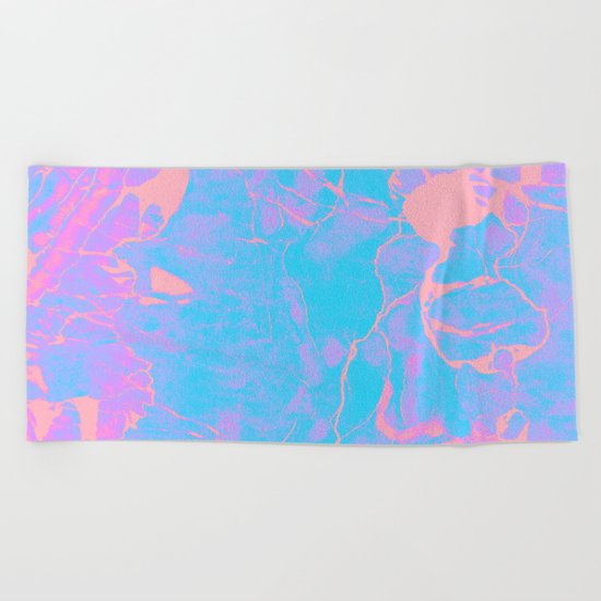 Pink and Blue Marble Beach Towel