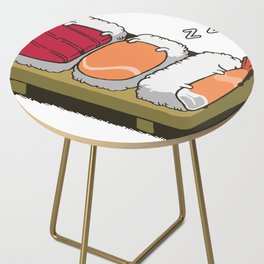 three cute sushi sleeping Side Table