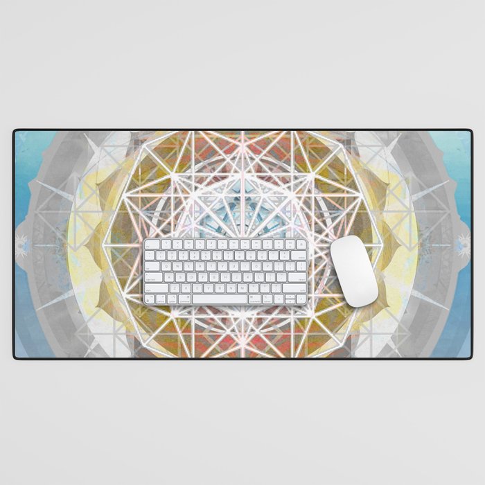 Soul For Directions Wind Harmonic Cosmic Sacred Geometry Mandala Desk Mat