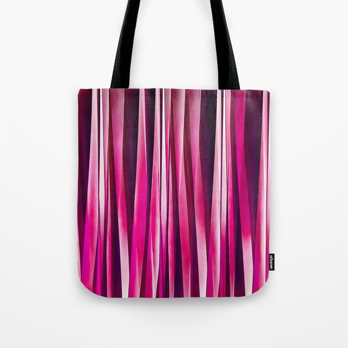 Burgundy Rose Stripy Lines Pattern Tote Bag