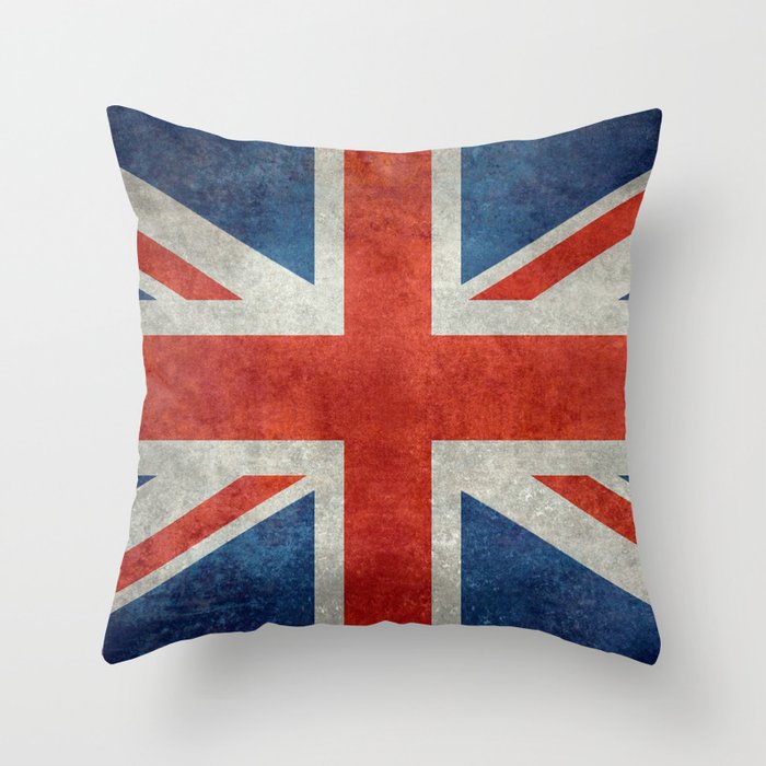 UK flag - Bright Grunge Throw Pillow