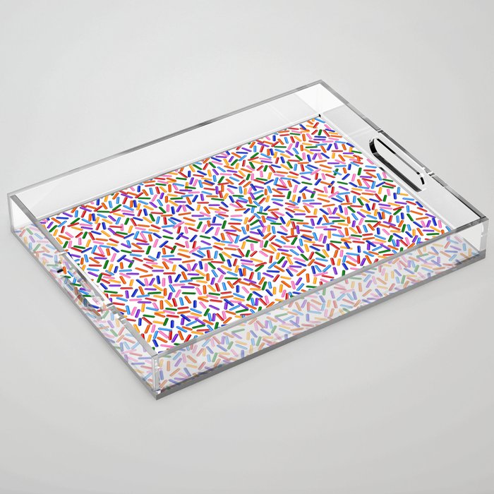 Rainbow Sprinkles Pattern Acrylic Tray