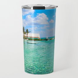 Mexico Photography - Beautiful Pool Under The Blue Cloudy Sky Travel Mug